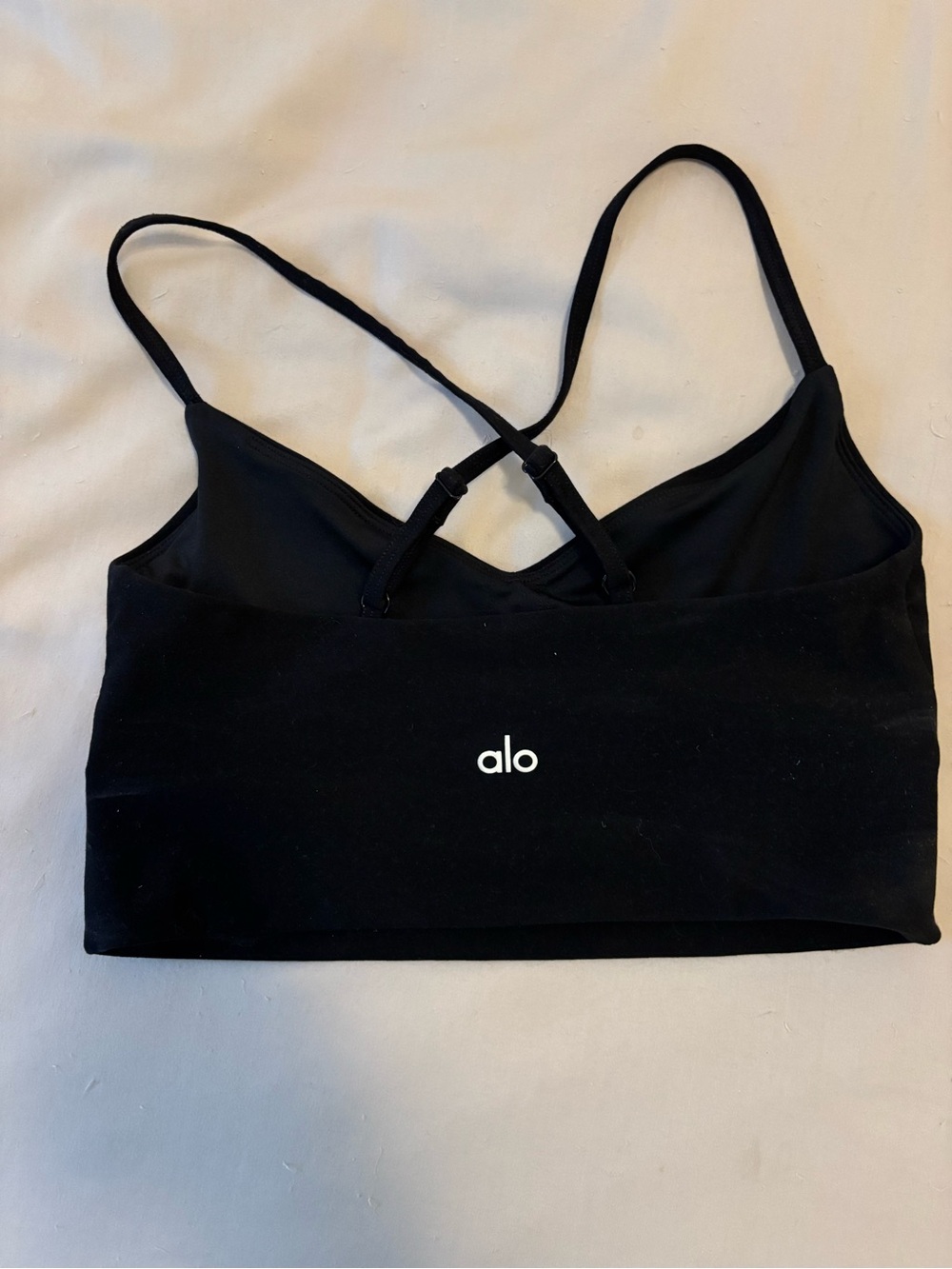 ALO Yoga Black Strappy Crossback Sports Bra